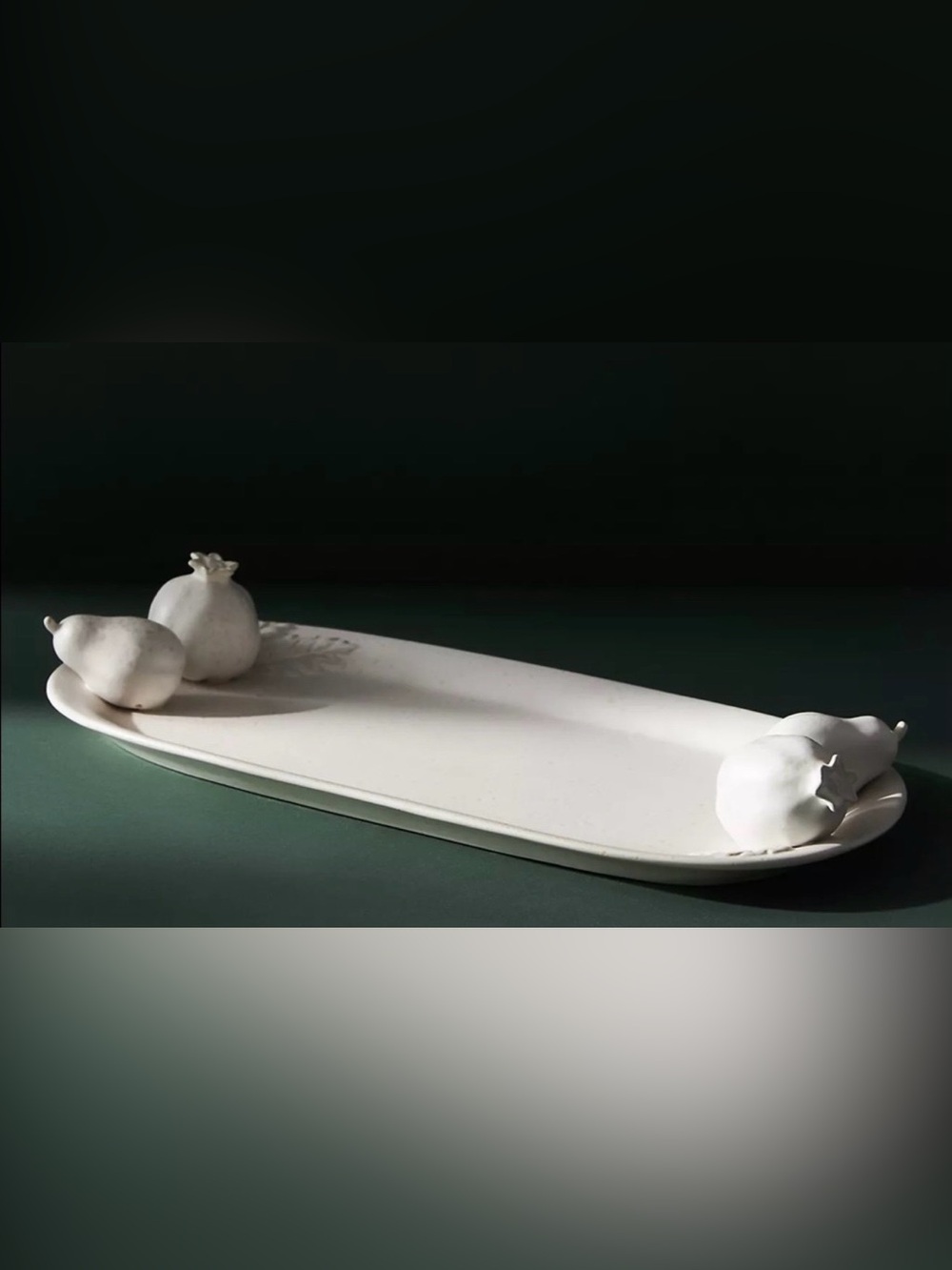 Anthropologie Pear and Pomegranate Ceramic Serving Platter NWT